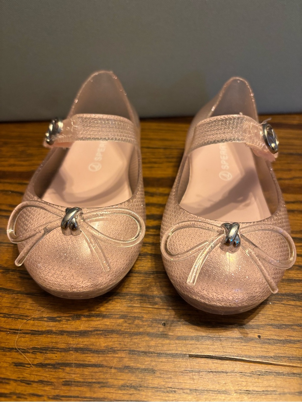 Sperry Girls' Pink Jelly Mary Jane Shoes with Bow Accent